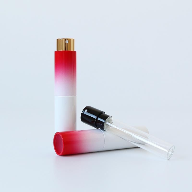 10ml紅色漸變圓形香水管 可旋轉式噴霧瓶 化妝品噴瓶