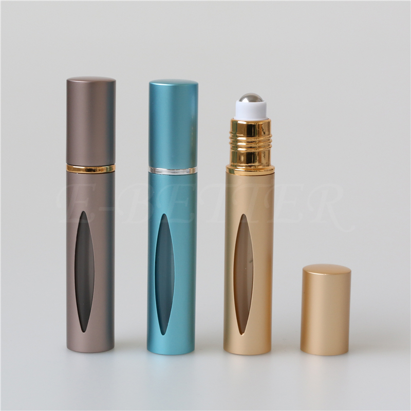 玉林10ml時尚精致鋼珠滾珠瓶眼部按摩走珠精油瓶玻璃化妝品分裝瓶